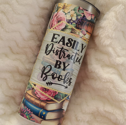 Easily Distracted by Books 20oz Stainless Steel Tumbler