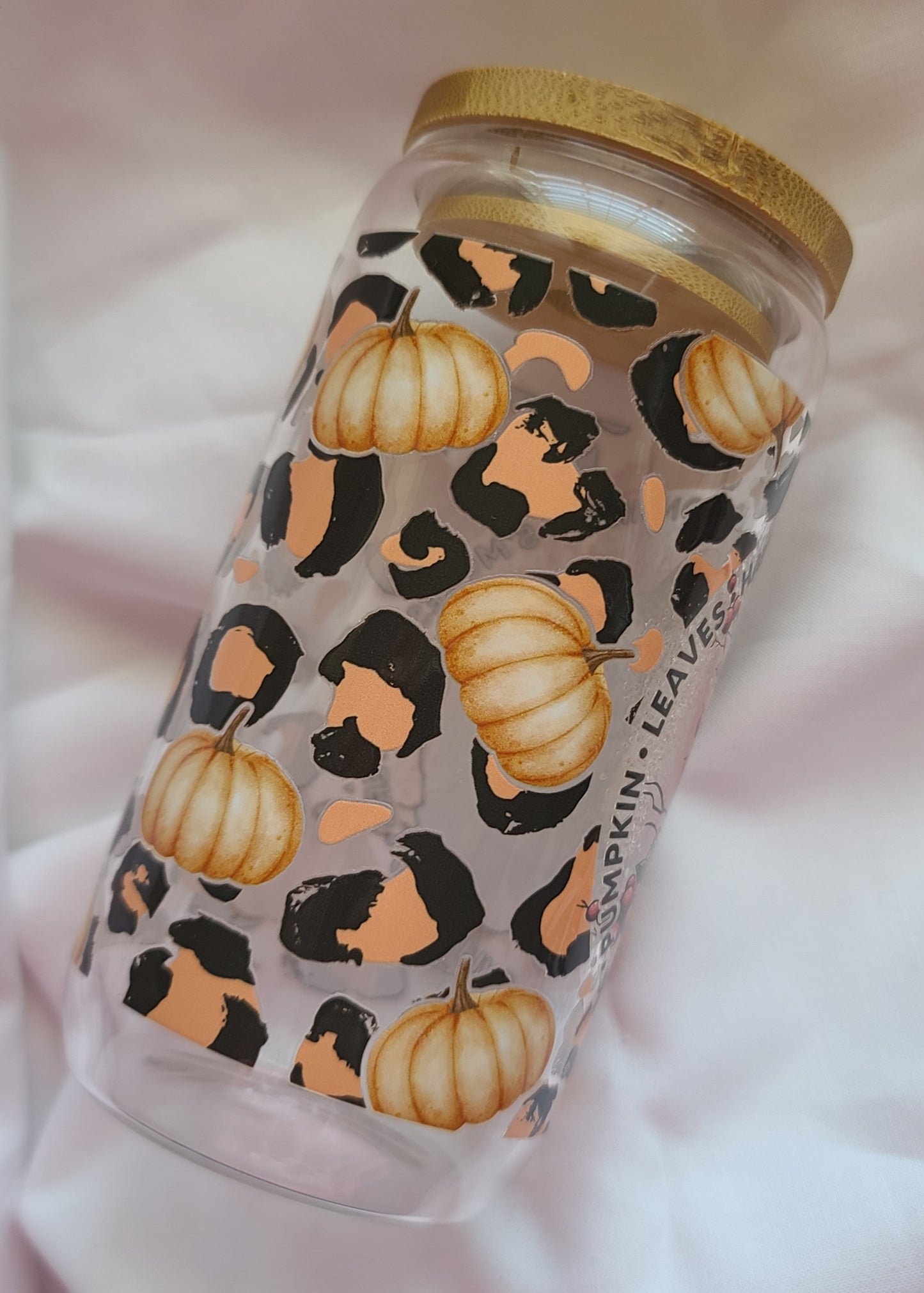 It's Fall Y'all Cheetah Print 16oz Glass Tumbler