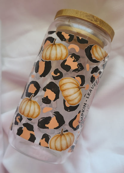 It's Fall Y'all Cheetah Print 16oz Glass Tumbler